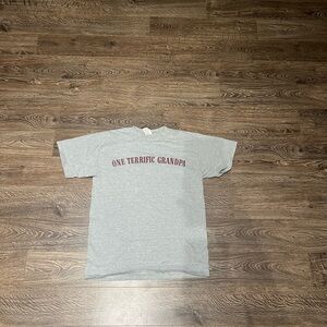 Grey One Terrific Grandpa T-shirt with Red accents